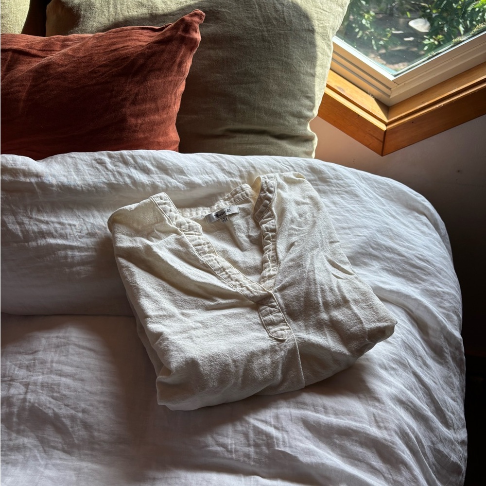 Madewell Cream Peasant Blouse